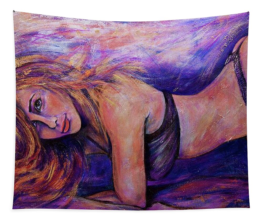 Precious Metals Tapestry featuring the painting Precious Metals X by Debi Starr