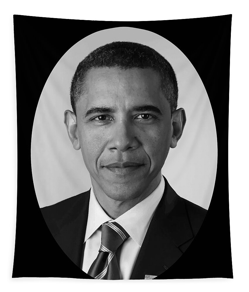 Obama Tapestry featuring the photograph President Barack Obama by War Is Hell Store