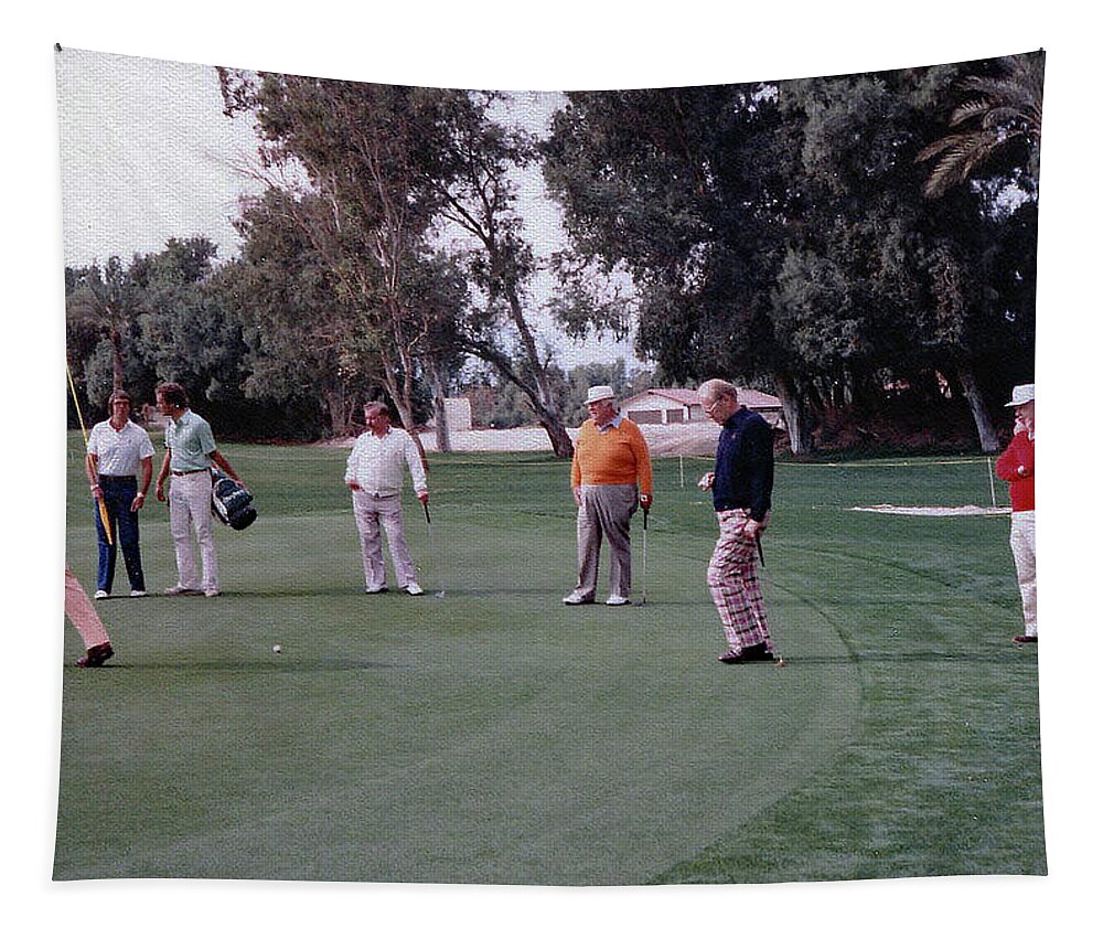 Golf Tapestry featuring the photograph Golf with President Ford and Tip O'Neill at La Quinta by Imagery-at- Work