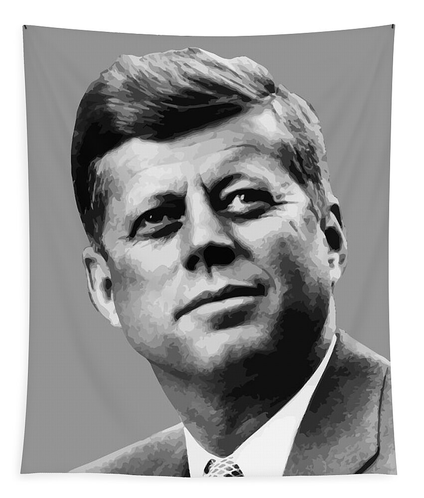 John Kennedy Tapestry featuring the painting President Kennedy by War Is Hell Store