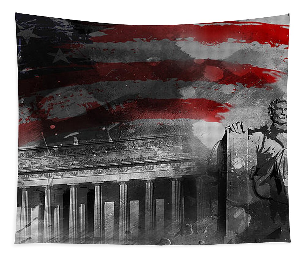 American Tapestry featuring the painting President Lincoln by Gull G