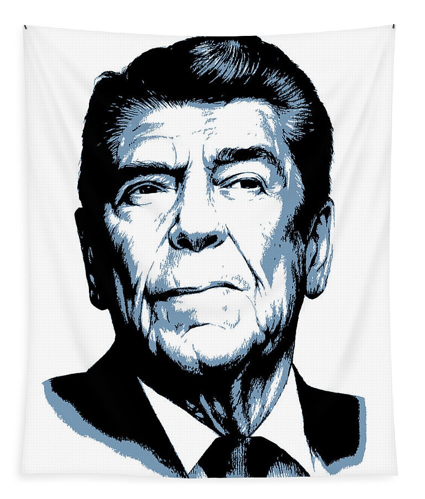 Ronald Reagan Tapestry featuring the drawing President Reagan by Greg Joens