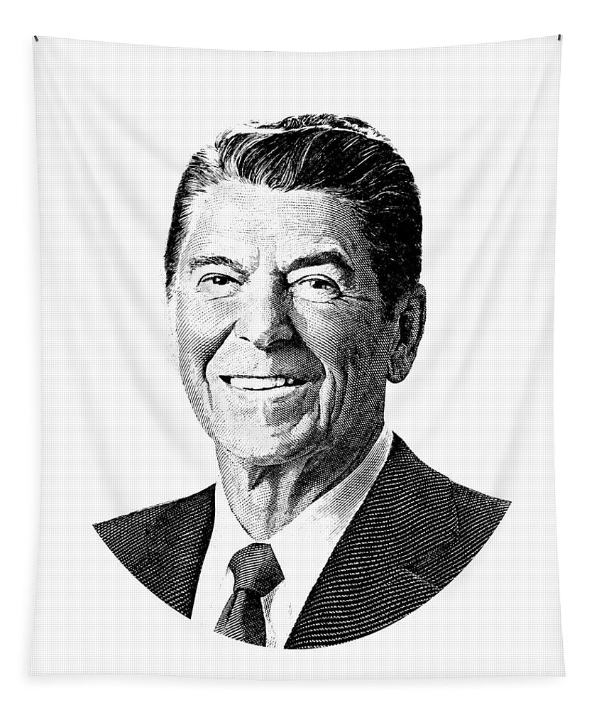 Ronald Reagan Tapestry featuring the digital art President Ronald Reagan Graphic by War Is Hell Store