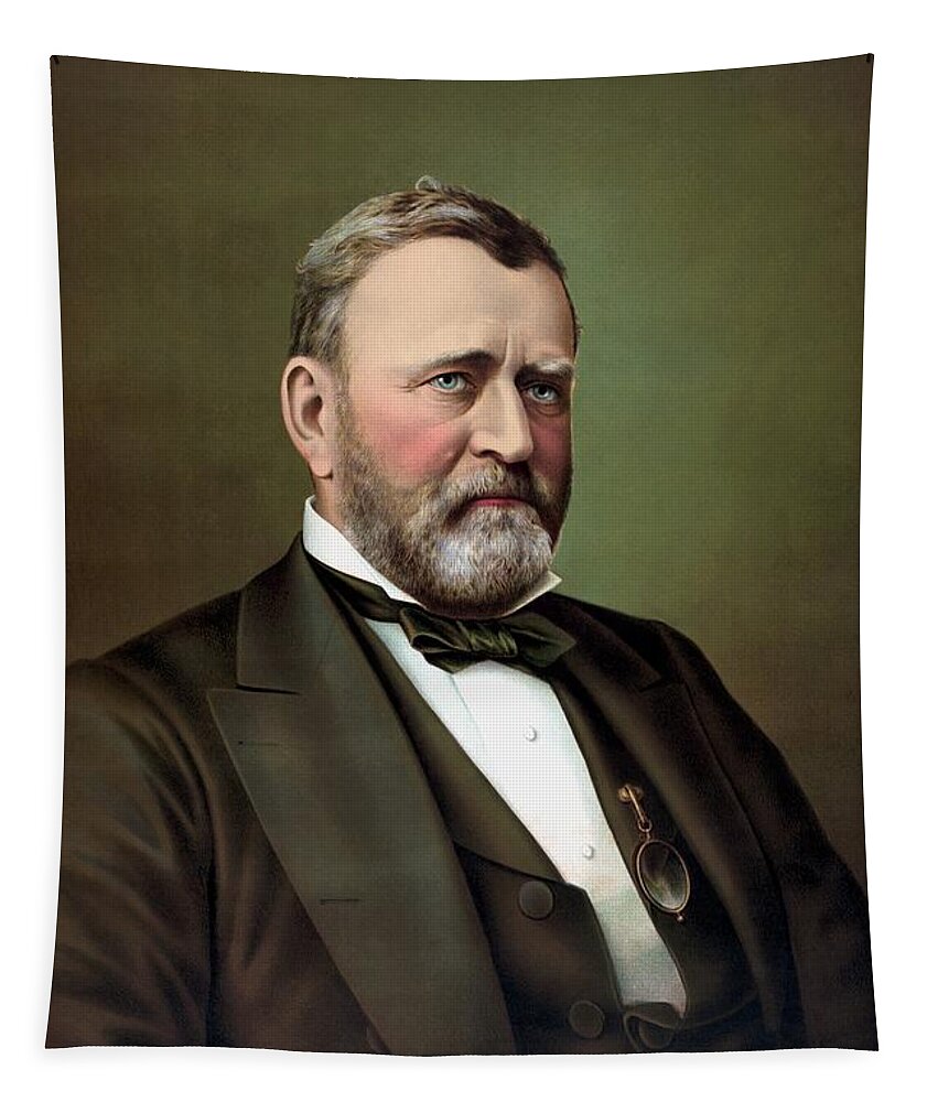 President Grant Tapestry featuring the painting President Ulysses S Grant Portrait by War Is Hell Store
