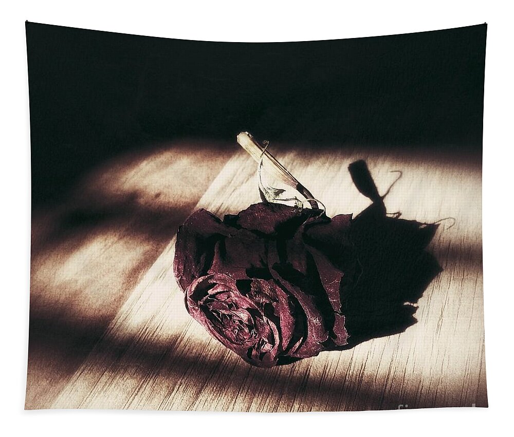 Rose Tapestry featuring the photograph Pretty Dead rose resting in the warm sun by Adrian De Leon Art and Photography