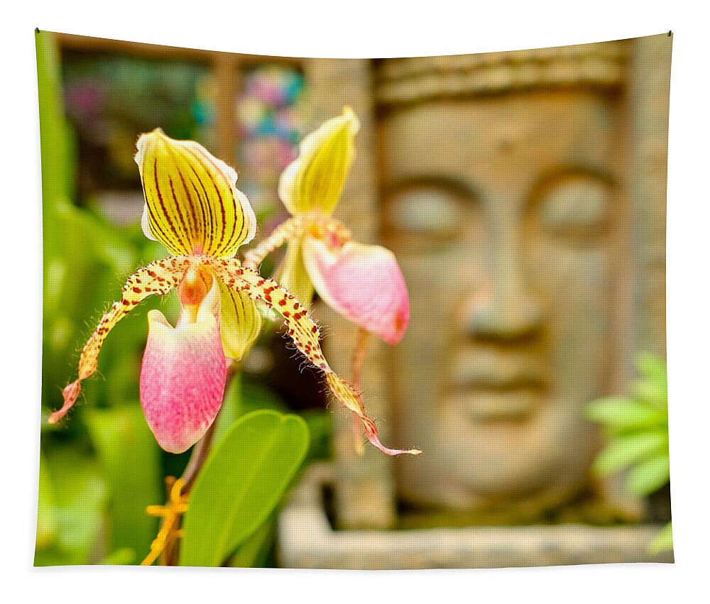 Buddhist Temple Tapestry featuring the photograph Pretty flower by Raul Rodriguez