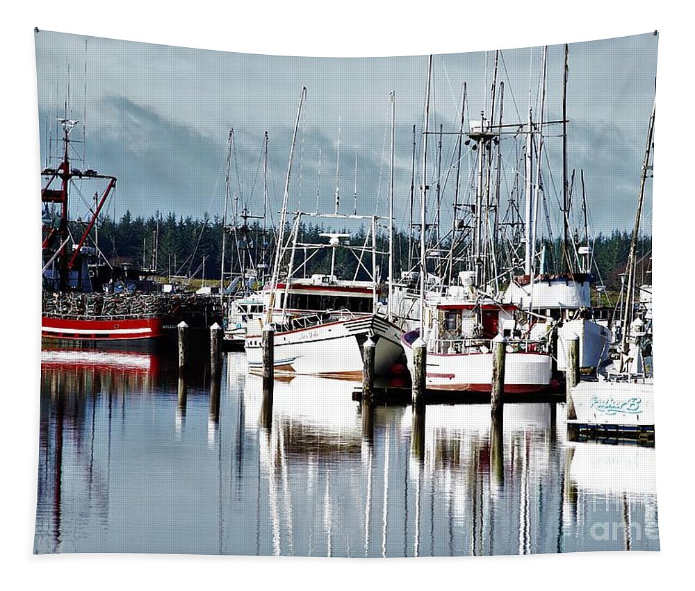Boats Tapestry featuring the photograph Pretty in red white and blue by Merle Grenz