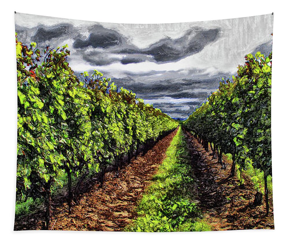 Grape Vines Tapestry featuring the digital art Pretty Maids All In A Row by Leslie Montgomery