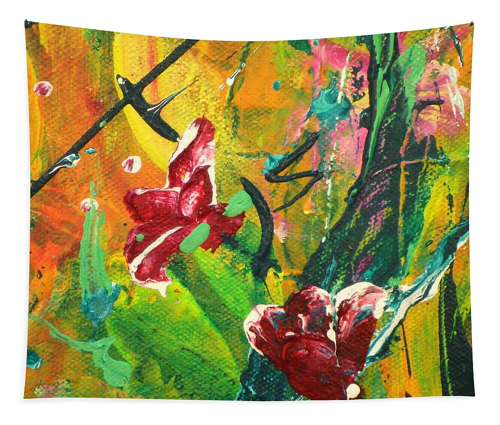 Flowers Tapestry featuring the painting Pretty Posies by Tracy Bonin
