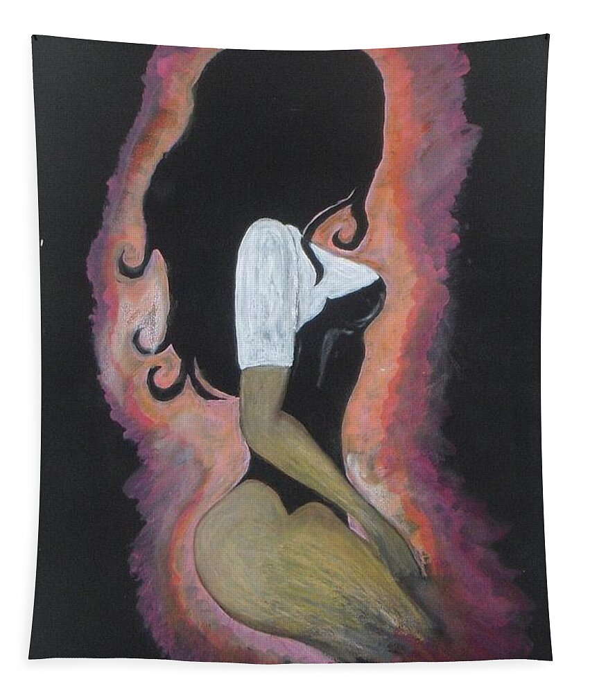Brunette Tapestry featuring the painting Brunette by Vesna Antic