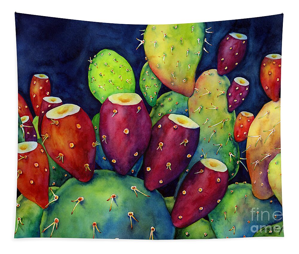 Cactus Tapestry featuring the painting Prickly Pear by Hailey E Herrera