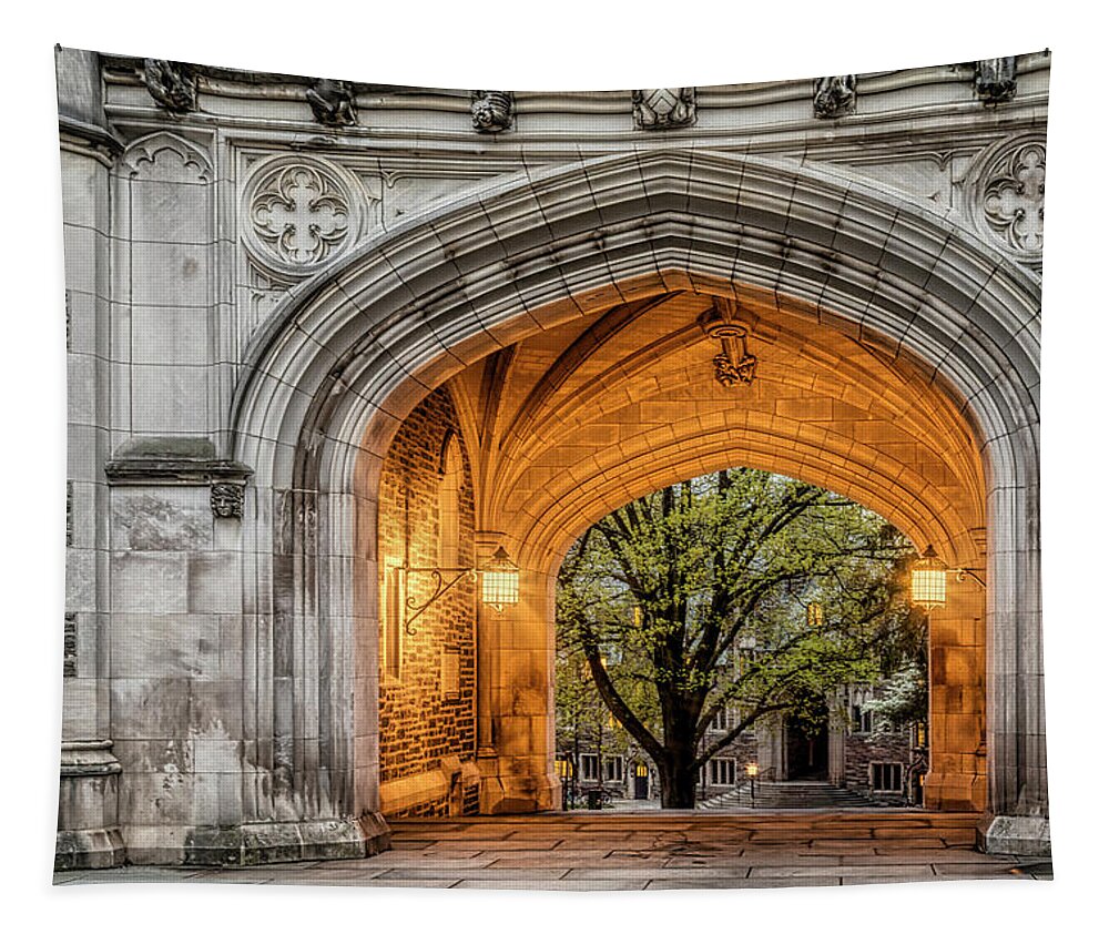 Princeton University Tapestry featuring the photograph Princeton University Blair Hall Arch by Susan Candelario
