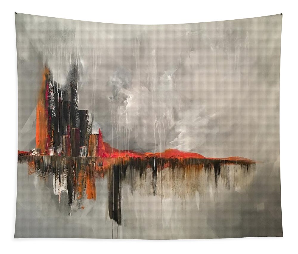 Abstract Tapestry featuring the painting Prodigious by Soraya Silvestri