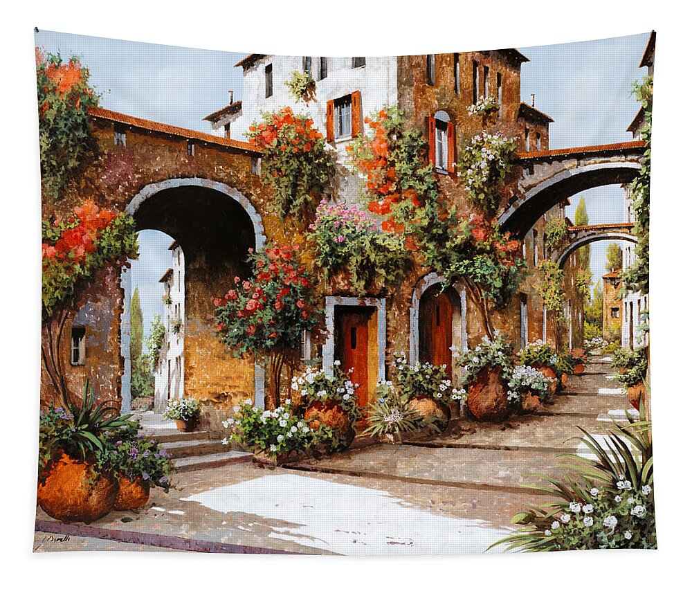 Landscape Tapestry featuring the painting Profumi Di Paese by Guido Borelli