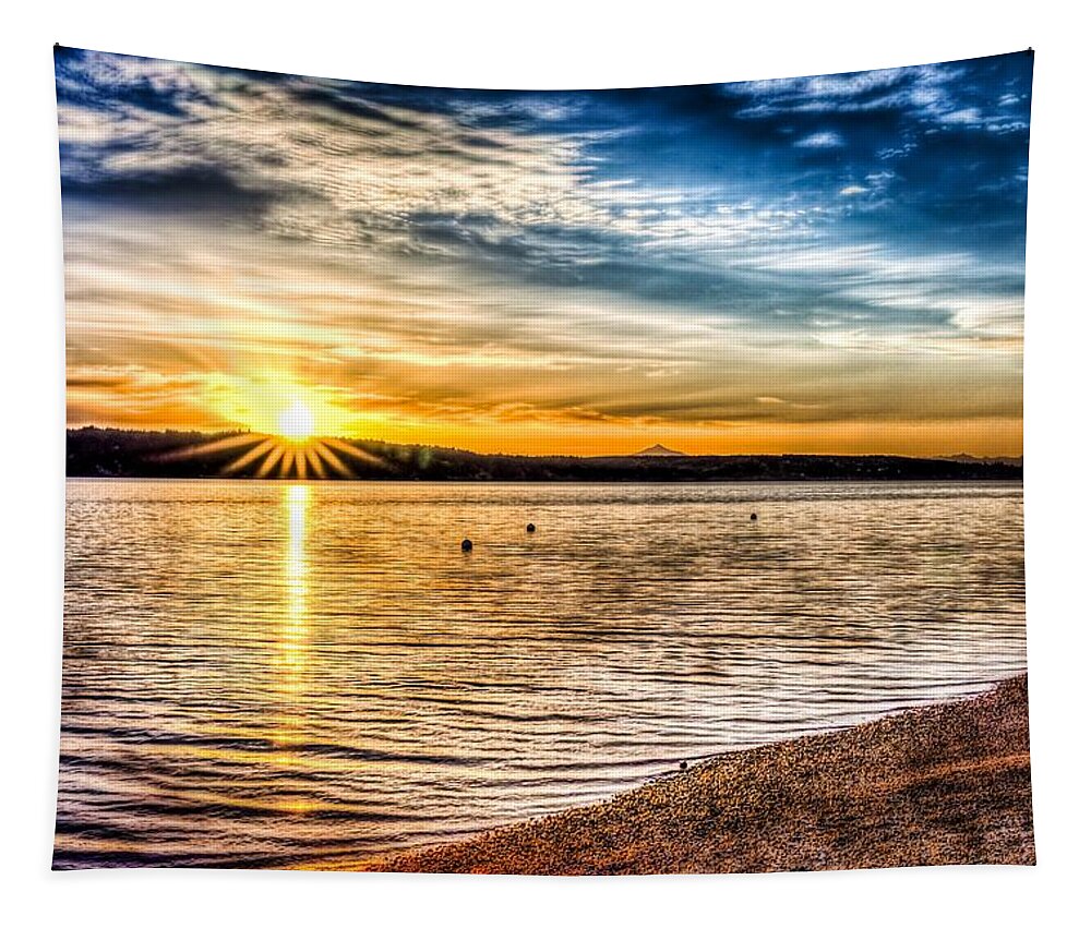 Camano Tapestry featuring the photograph Puget Sound Sunrise by Spencer McDonald