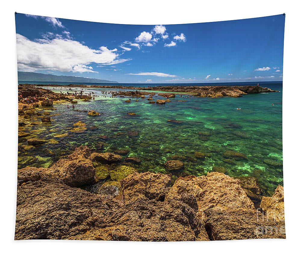 Hawaii Tapestry featuring the photograph Pupukea Sharks Cove by Benny Marty