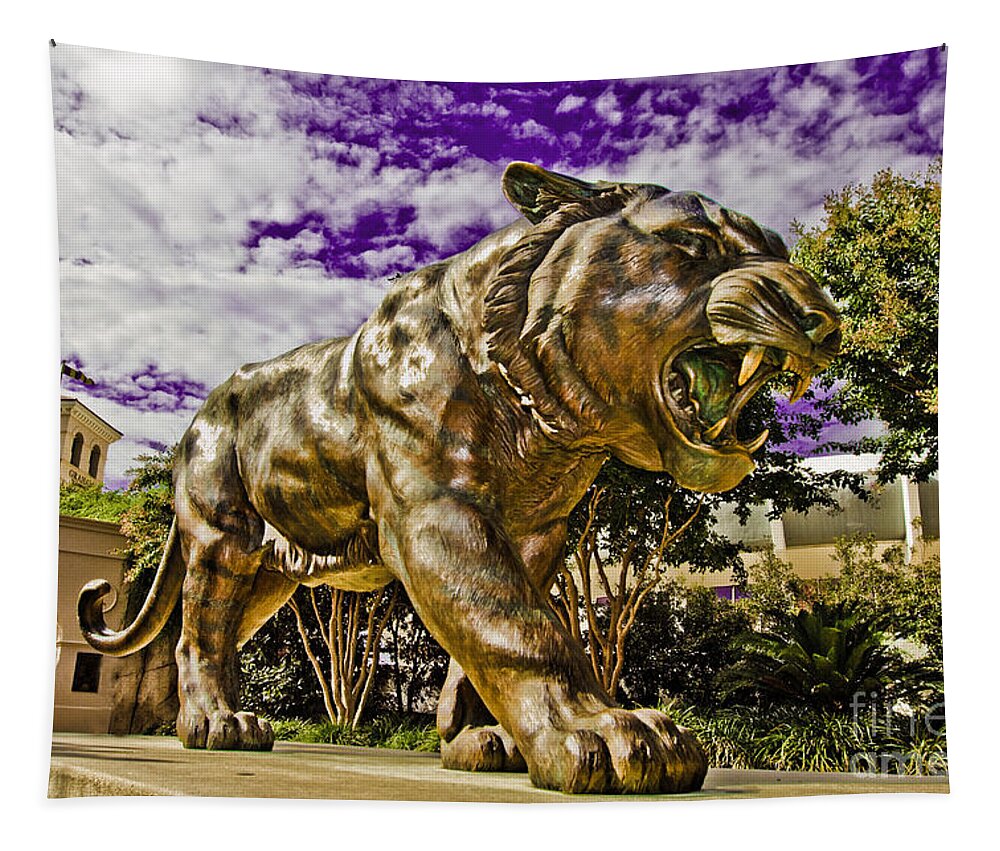 Statue Tapestry featuring the photograph Purple and Gold by Scott Pellegrin