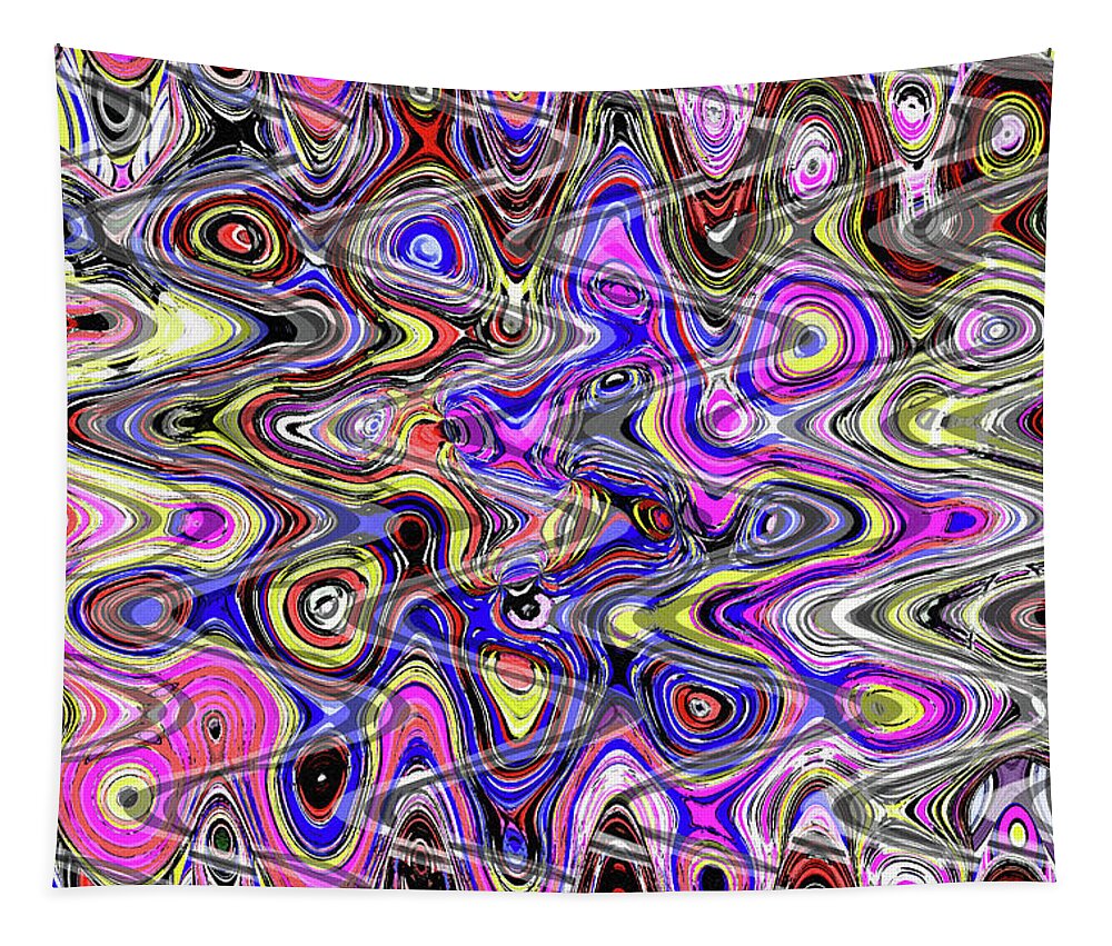 Purple Cruz Abstract 1583e5 Tapestry featuring the digital art Purple Cruz Abstract 1583e5 by Tom Janca