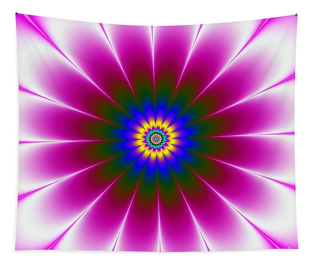 Abstract Tapestry featuring the digital art Purple Flower by Galina Lavrova