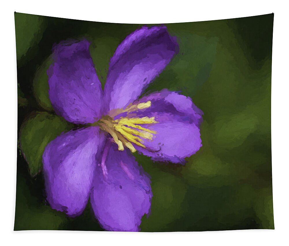 Hawaii Tapestry featuring the photograph Purple Flower Macro Impression by Dan McManus