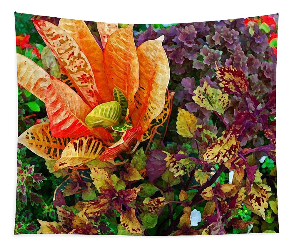 Flowers Tapestry featuring the digital art Purple flowers by Michael Thomas