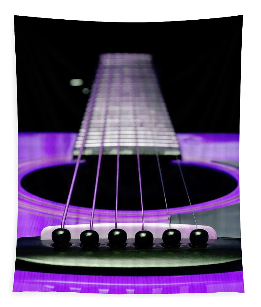 Andee Design Guitar Tapestry featuring the photograph Purple Guitar 15 by Andee Design