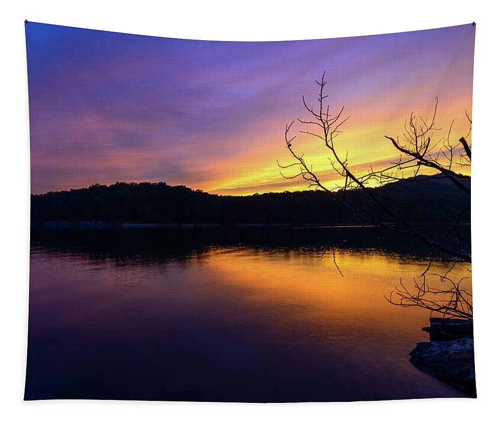Kentucky Tapestry featuring the photograph Purple Lake by Michael Scott
