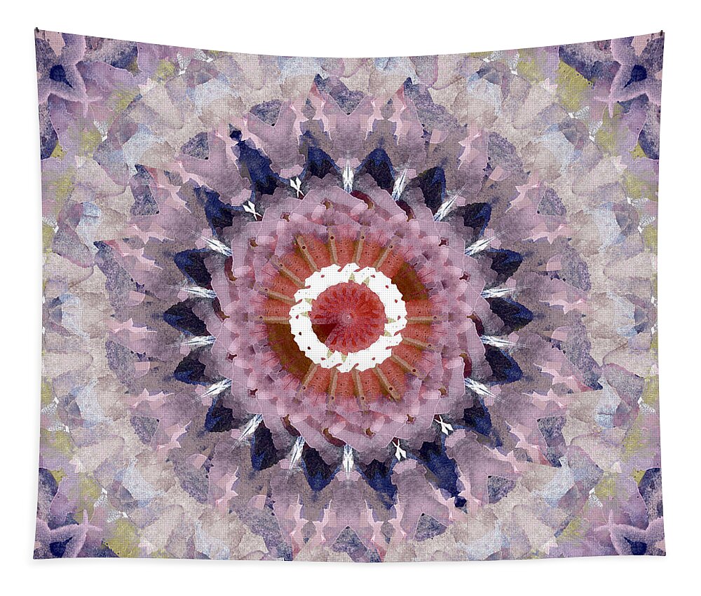 Purple Tapestry featuring the painting Purple Mosaic Mandala - Abstract Art by Linda Woods by Linda Woods