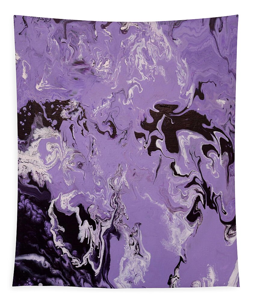 Abstract Tapestry featuring the painting Purple Series No. 3 by Carole Sluski