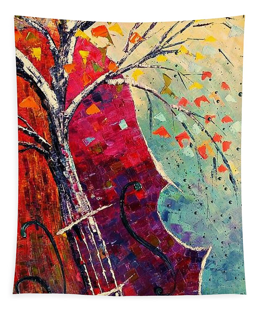 Forest Tapestry featuring the painting Purple Symphony by Amalia Suruceanu