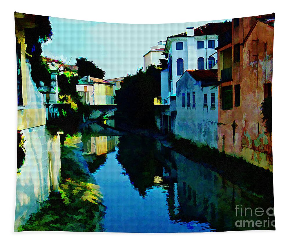 Architecture Tapestry featuring the photograph Quaint on the Canal by Roberta Byram