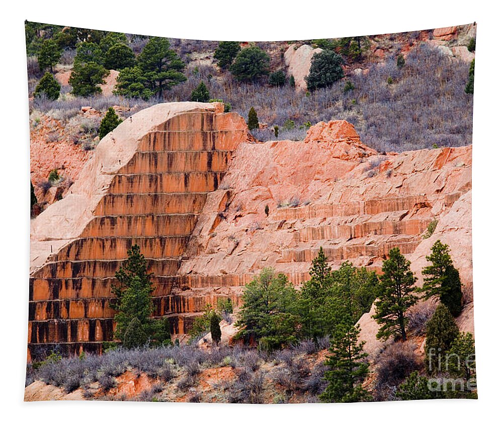 Quarry Tapestry featuring the photograph Quarry Closup at Red Rock Canyon Colorado Springs by Steven Krull