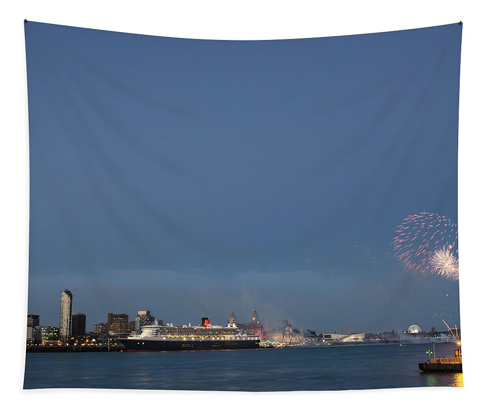  Cunard Tapestry featuring the photograph Queen Mary 2 celebrates #175 by Spikey Mouse Photography