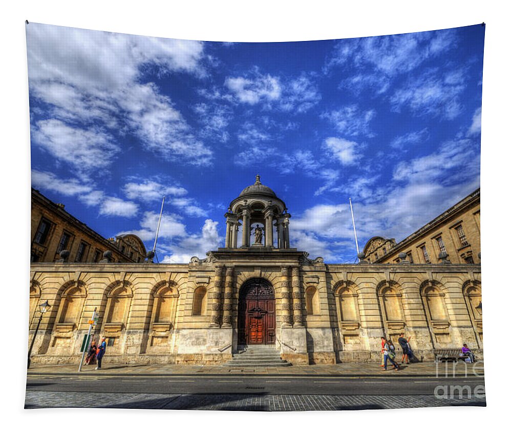 Yhun Suarez Tapestry featuring the photograph Queens College - Oxford by Yhun Suarez