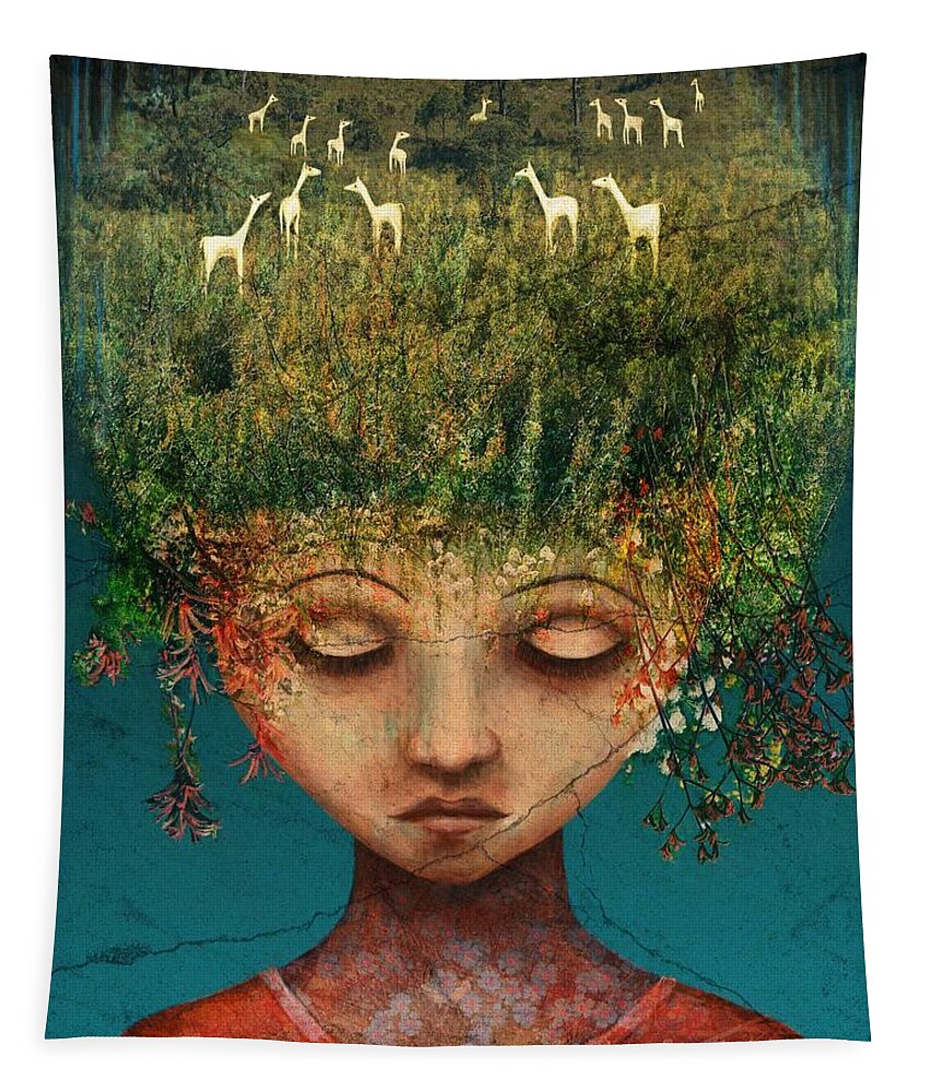#faatoppicks Tapestry featuring the digital art Quietly Wild by Catherine Swenson