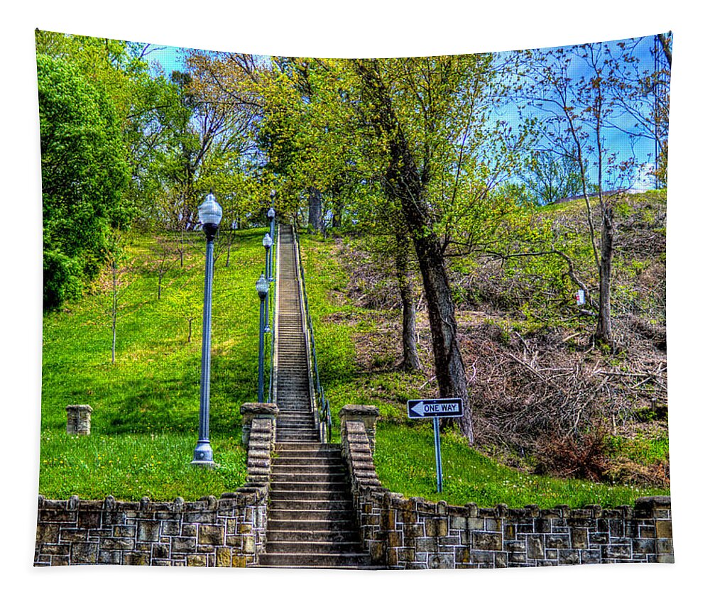 Movid Studios Tapestry featuring the photograph QUincy Hill Steps by Jonny D