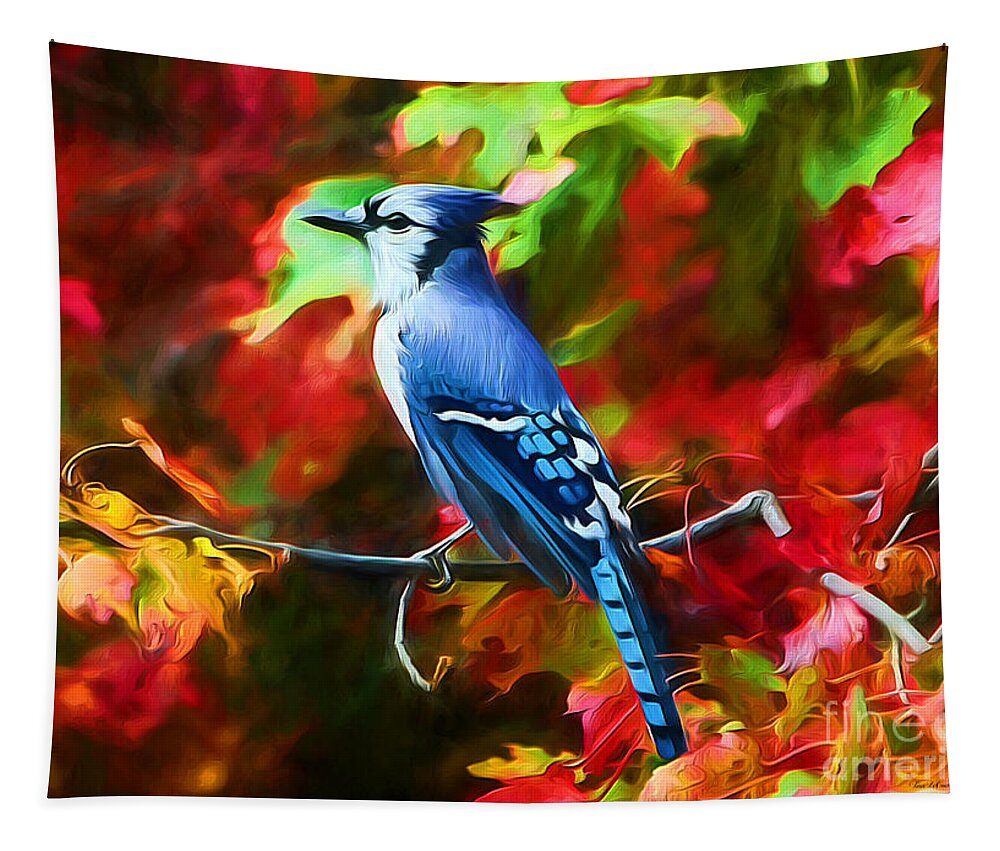 Blue Jay Tapestry featuring the photograph Quite Distinguished by Tina LeCour
