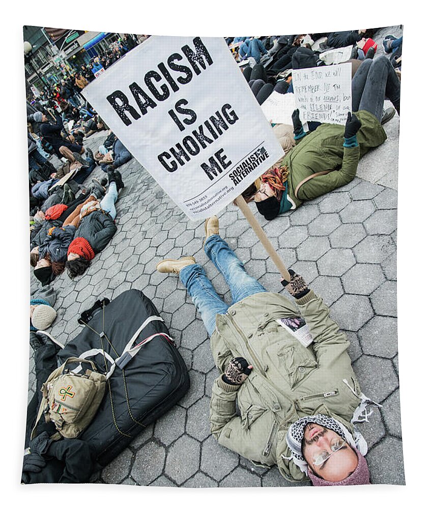 Black Lives Matter Tapestry featuring the photograph Racism is Choking Me by Theodore Jones