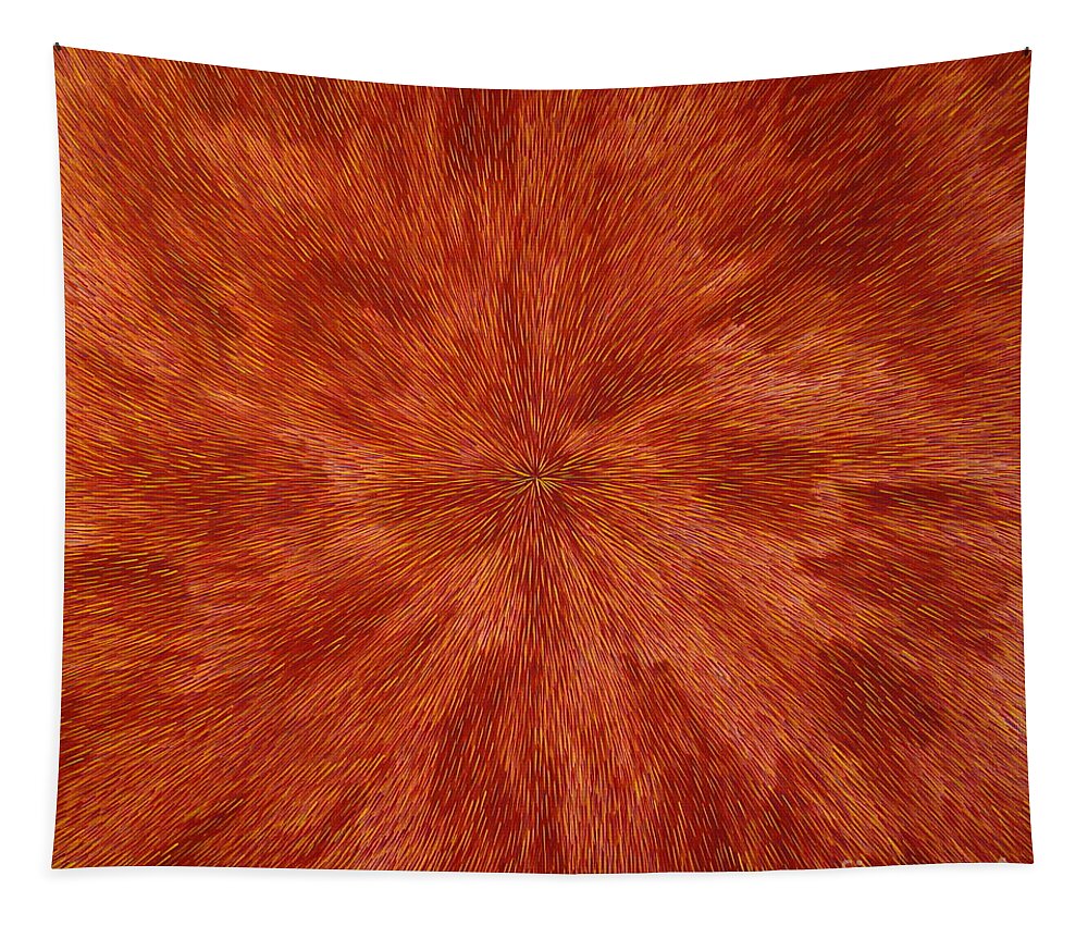Radiation Tapestry featuring the painting Radiation with Brown Yellow and Violet by Dean Triolo