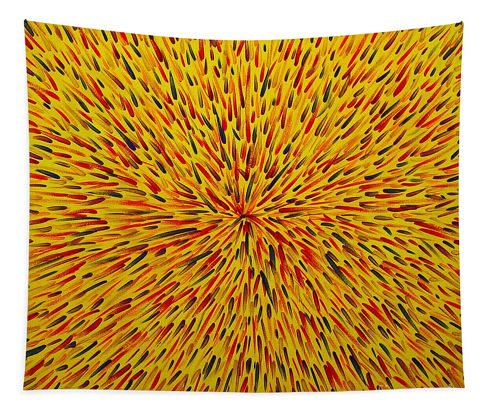 Radiation Tapestry featuring the painting Radiation Yellow by Dean Triolo