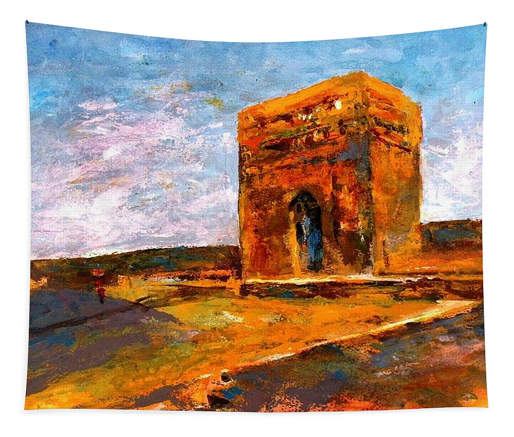 Raigad Fort  Monochrome series by artist Siddhaling Ankalkote  cityscape  monochrome painting  Painted Rhythm Art Gallery