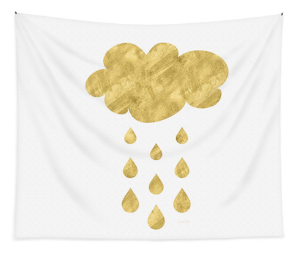 Rain Tapestry featuring the mixed media Rain Cloud- Art by Linda Woods by Linda Woods