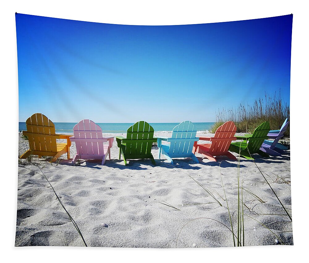 Florida Tapestry featuring the photograph Rainbow Beach Vanilla Pop by Chris Andruskiewicz