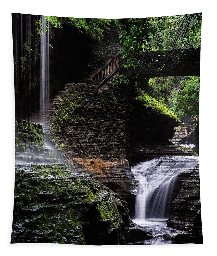 50s Tapestry featuring the photograph Rainbow Falls by Edgars Erglis