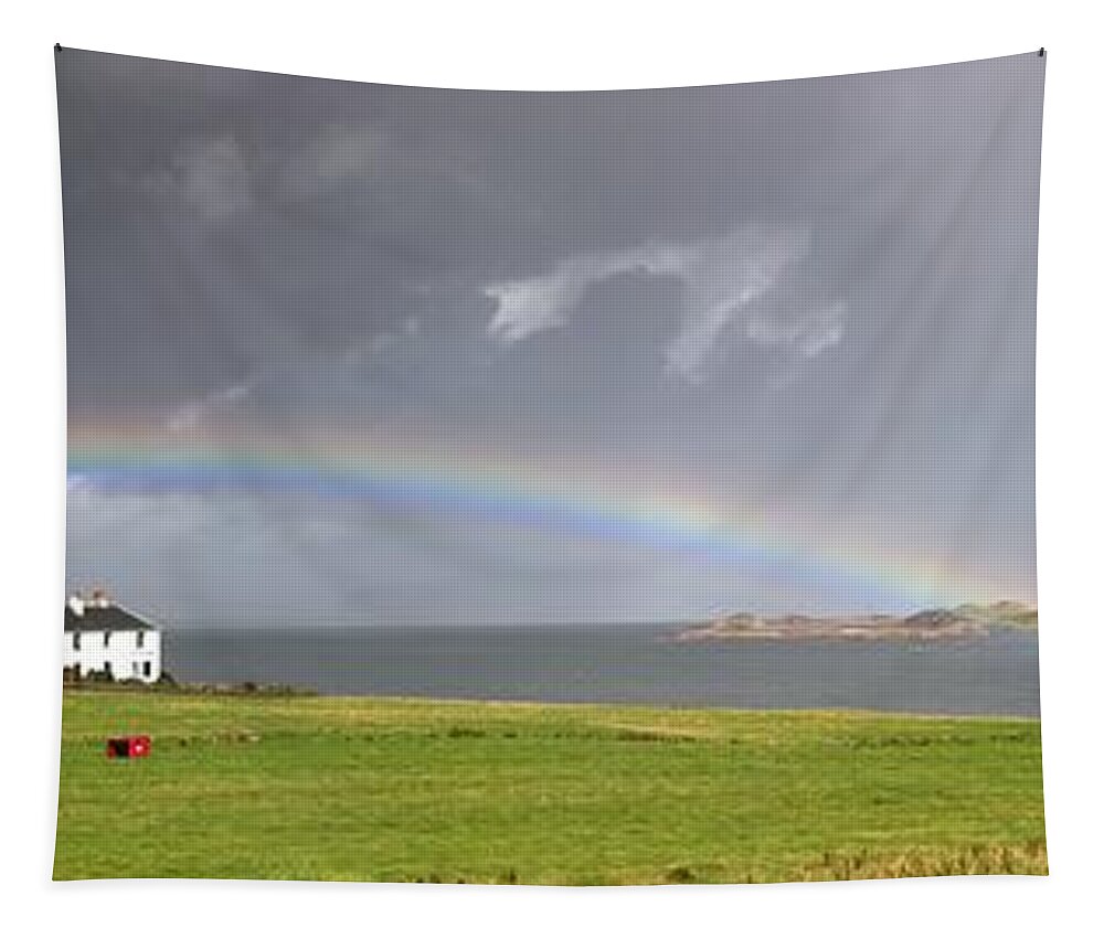 John Tapestry featuring the photograph Rainbow, Island Of Iona, Scotland by John Short