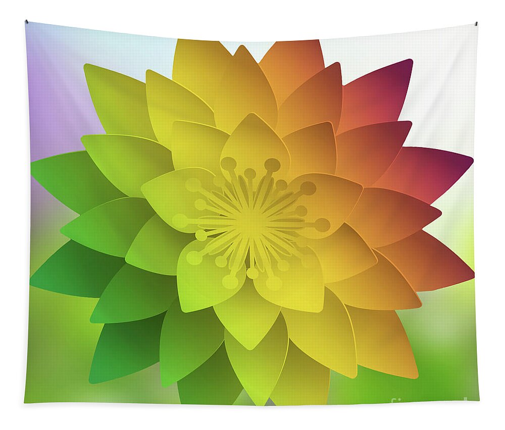 Beautiful Tapestry featuring the digital art Rainbow Lotus by Mo T