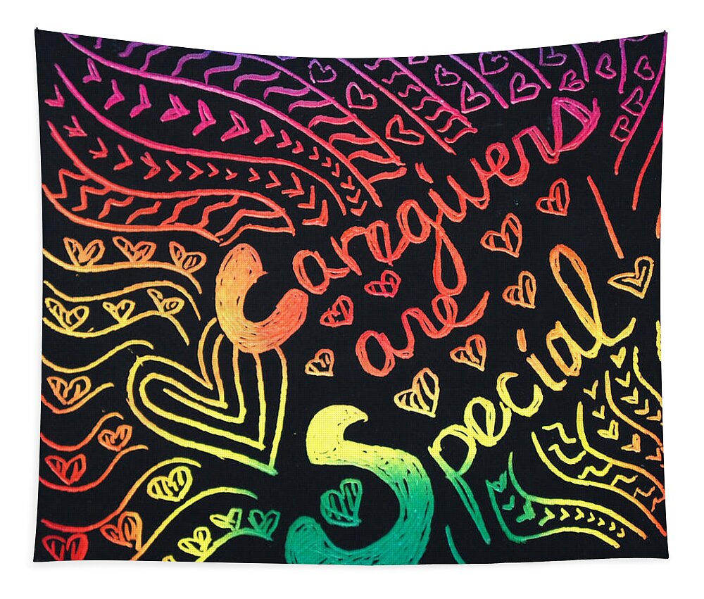 Caregiver Tapestry featuring the drawing Rainbows by Carole Brecht