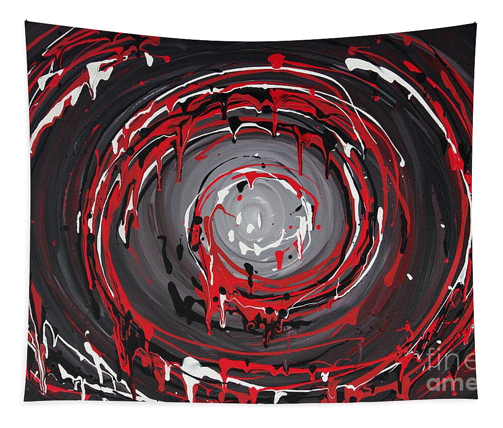 Swirl Tapestry featuring the painting Raspberry swirls by Preethi Mathialagan