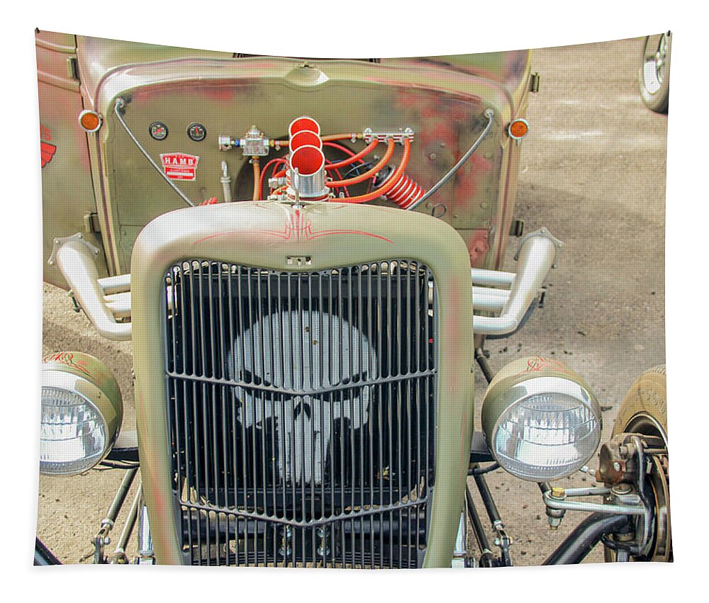 Ratrod Tapestry featuring the photograph Ratrod Skull by Darrell Foster