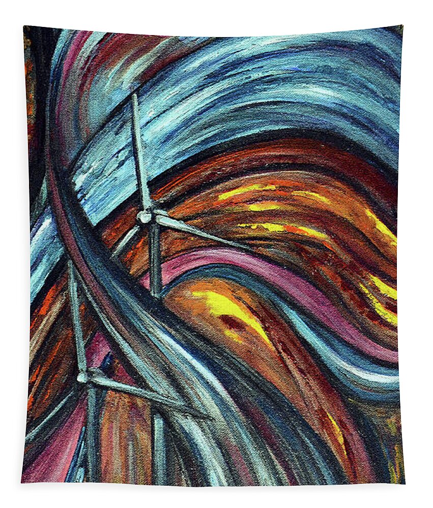 Abstract Tapestry featuring the painting Ray of hope 2 by Harsh Malik